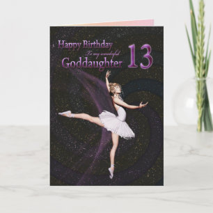 Godtochter 13, eine Ballerina-Geburtstagskarte Karte