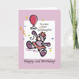 Godtochter 2. Geburtstagsbeere Ballon Karte