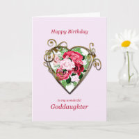 Godtochter Birthday Antike bemalte Rose