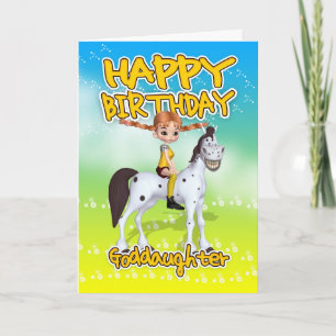 Godtochter Birthday Card - Süsse Pie Long Stockin Karte