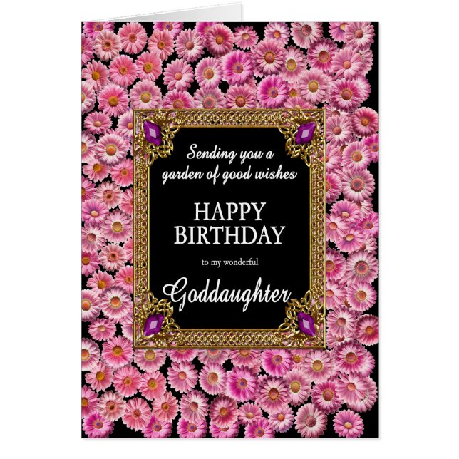 GodTochter Birthday Pink Daisies (Vorne)