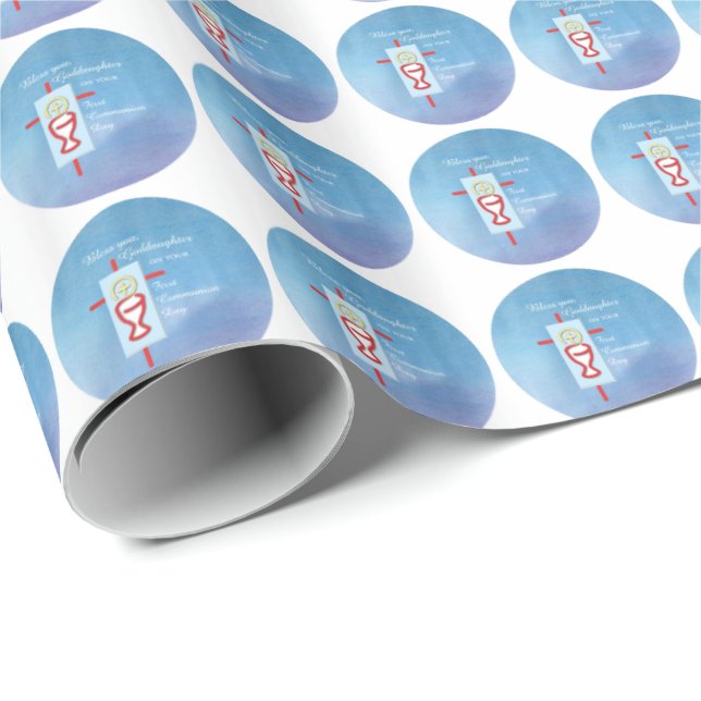 Godtochter, Erste Heilige Kommune, Türkis Geschenkpapier (Rolleneckpunkt)