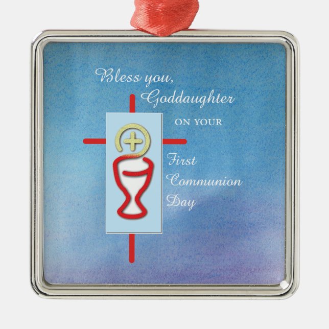 Godtochter, Erste Heilige Kommune, Türkis Ornament Aus Metall (Vorne)