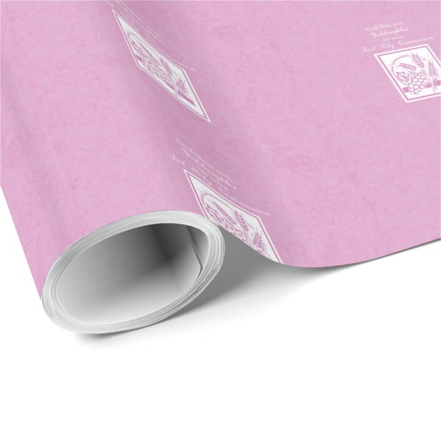 Godtochter Erste Kommune, Rosa Geschenkpapier (Rolleneckpunkt)