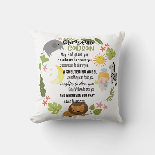 Godtochter Gift Motivierend Ermutigung NAMED Kissen (Vorderseite)