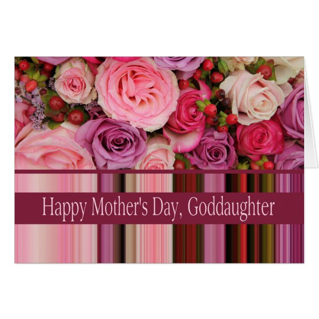 Godtochter Happy Mother Day Rose Card (Vorderseite (Horizontal))