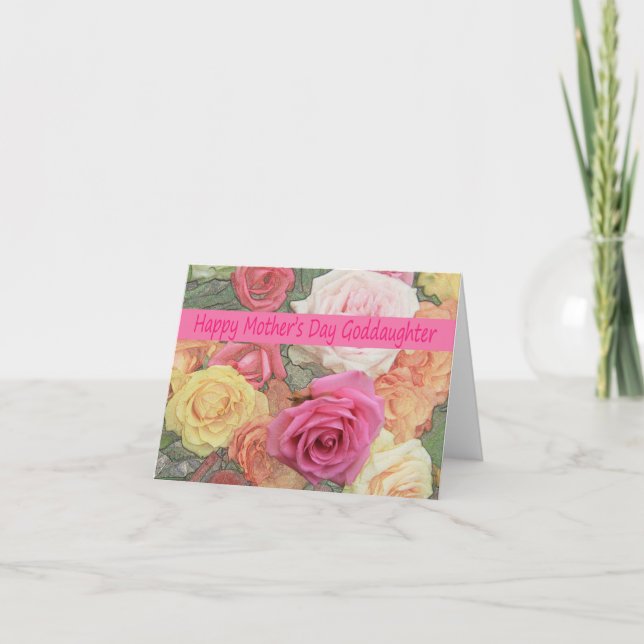 Godtochter Happy Mother Day Rose Card Karte (Vorderseite)