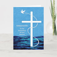 Godtochter Jahrestag der Taufe Taube und Kreuz