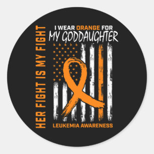 Godtochter Leukemia Cancer Awareness American Fla Runder Aufkleber