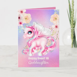 Godtochter Niedlich Unicorn Geburtstag JEDES ALTER Karte