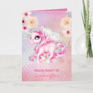 Godtochter Niedlich Unicorn Geburtstag JEDES ALTER Karte