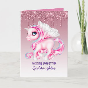 Godtochter Niedlich Unicorn Geburtstag JEDES ALTER Karte