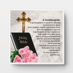 Godtochter Poem Plaque - Biologie und Rose Design Fotoplatte