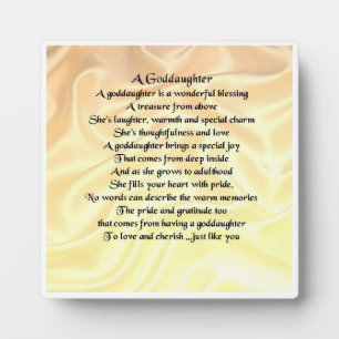 Godtochter Poem Plaque - Cream Silk Design Fotoplatte