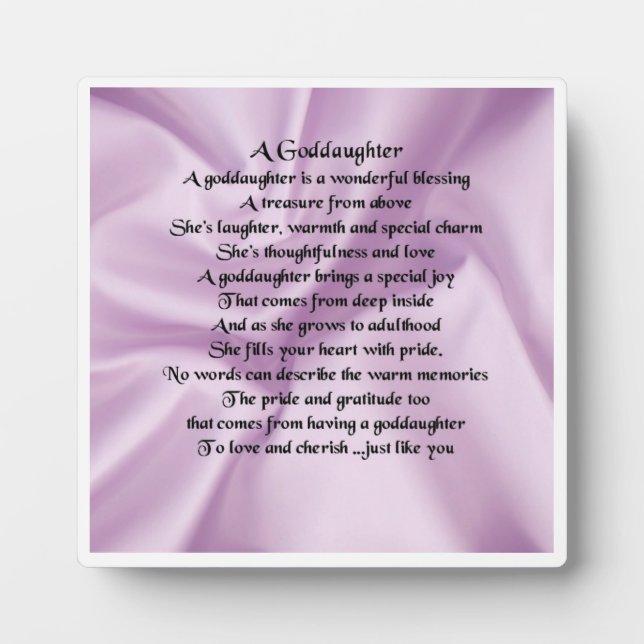 Godtochter Poem Plaque - Lilac Silk Design Fotoplatte (Vorderseite)