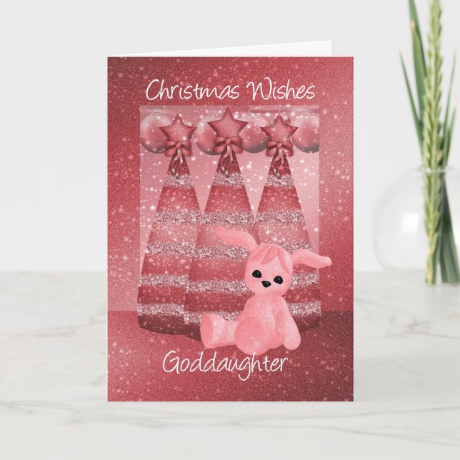 Godtochter Sparkle Weihnachtsgrußkarte Dusky Feiertagskarte (Vorderseite)