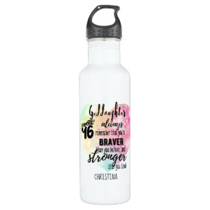 Godtochter Sweet16 Zitat Geschenk Braver Stronger Edelstahlflasche