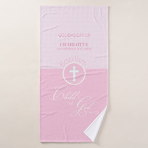 Godtochter Taufe Pink Kind Gottes Personalisiert Badehandtuch