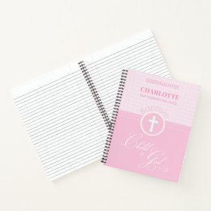 Godtochter Taufe Pink Kind Gottes Personalisiert Notizbuch