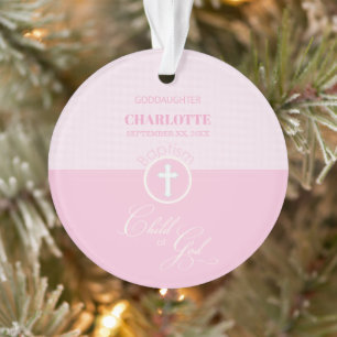 Godtochter Taufe Pink Kind Gottes Personalisiert Ornament