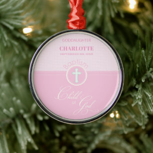 Godtochter Taufe Pink Kind Gottes Personalisiert Ornament Aus Metall