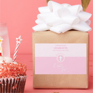 Godtochter Taufe Pink Kind Gottes Personalisiert Rechteckiger Aufkleber