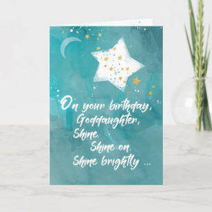 Godtochter Tween oder Teen Birthday Night Sky Karte