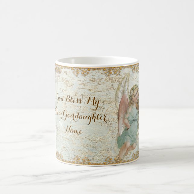 Godtochter Vintag Art Angel Personalisiert Tasse (Mittel)