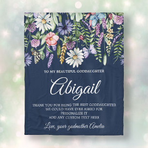 Godtochter-Wildblumen Personalisierte Meldung Fleecedecke