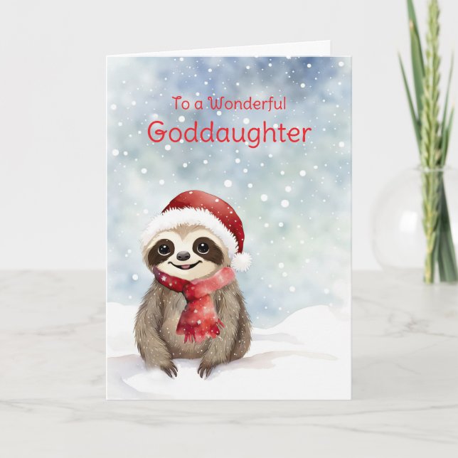 Godtoy Happy Holidays Niedlich Sloth Karte (Vorderseite)