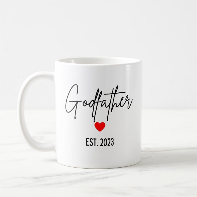 Godvater 2023 Tasse, Eltern Vorschlag Geschenk Kaffeetasse (Links)