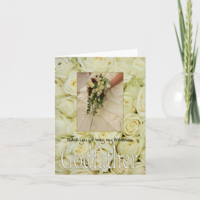 GodVater Bridesman vielen Dank Dankeskarte (Vorderseite)