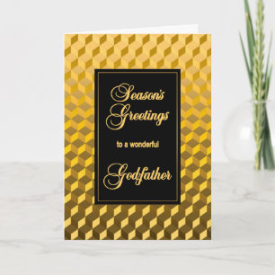 Godvater Frohen Festtage Golden Effect Blocks Feiertagskarte