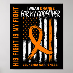 Godvater Leukemia Cancer Awareness American Flag Poster