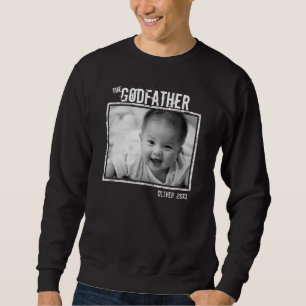 Godvater Personalisiertes Foto und Name Black Sweatshirt