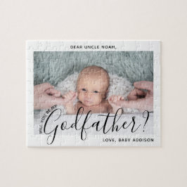 Godvater Vorschlag Simple Modern Script Baby Foto Puzzle