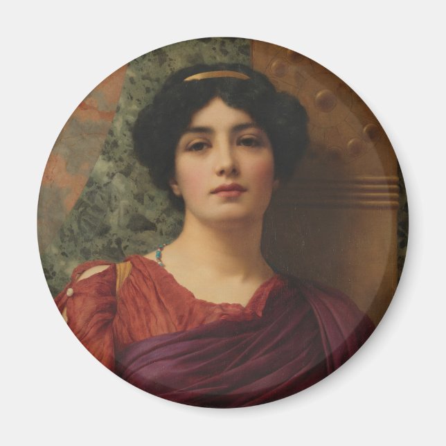 Godward Contemplation CC0627 Round Art Magnet (Vorne)
