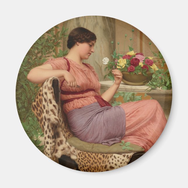 Godward Die Zeit der Rose CC0628 Round Art Magnet (Vorne)