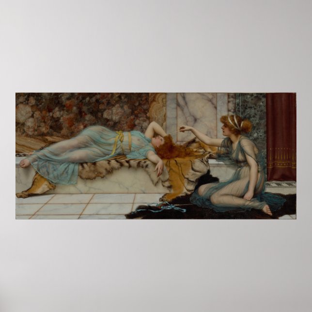 Godward - Mischief and Repose (1895) Poster (Vorne)