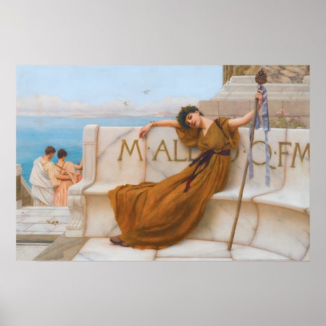 Godward Priestess of Bacchus Painting Poster (Vorne)
