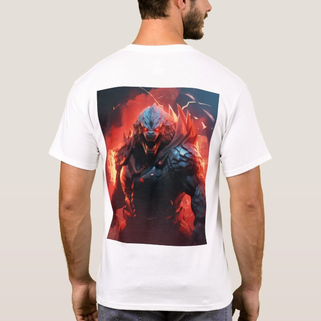 Godzilla Street Fighter Mashup T - Shirt (Rückseite)