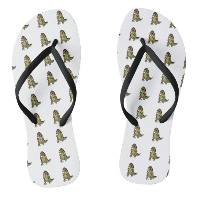 Godzilla und Gnomes Flip Flops (Fußbett)