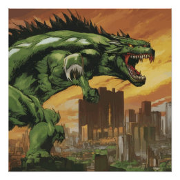 Godzilla wie Kaiju Monster Poster