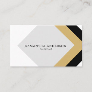 Goemetric Black and Gold Simple Modern Visitenkarte