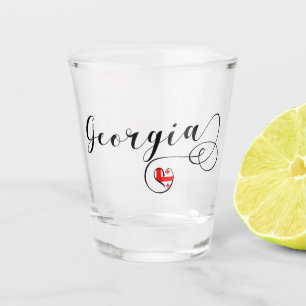 Goergian Flagge im Herzen, Georgia Schnapsglas