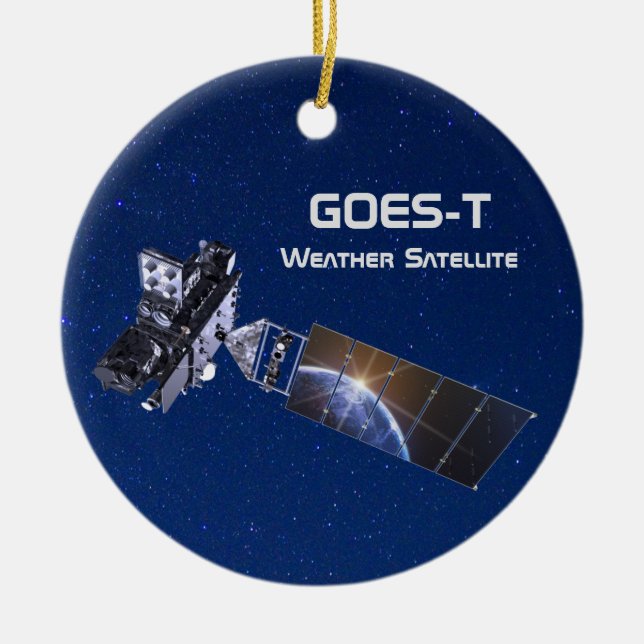 GOES-T-Wettersatellite Keramik Ornament (Vorne)