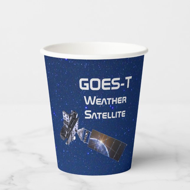 GOES-T-Wettersatellite Pappbecher (Vorderseite)