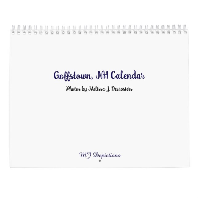 Goffstown NH Calendar Kalender (Rückseite)