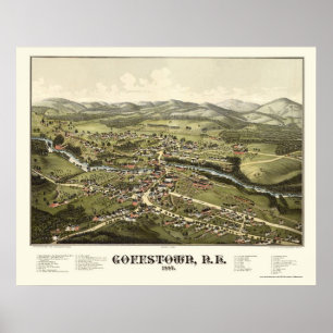Goffstown, panoramische Karte NH - 1887 Poster