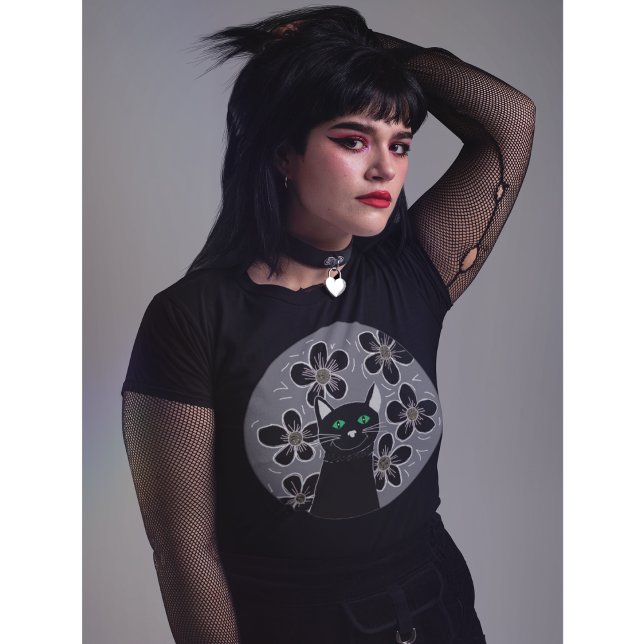 Gogh cat whimsigoed black cats Blume T - Shirt (Von Creator hochgeladen)